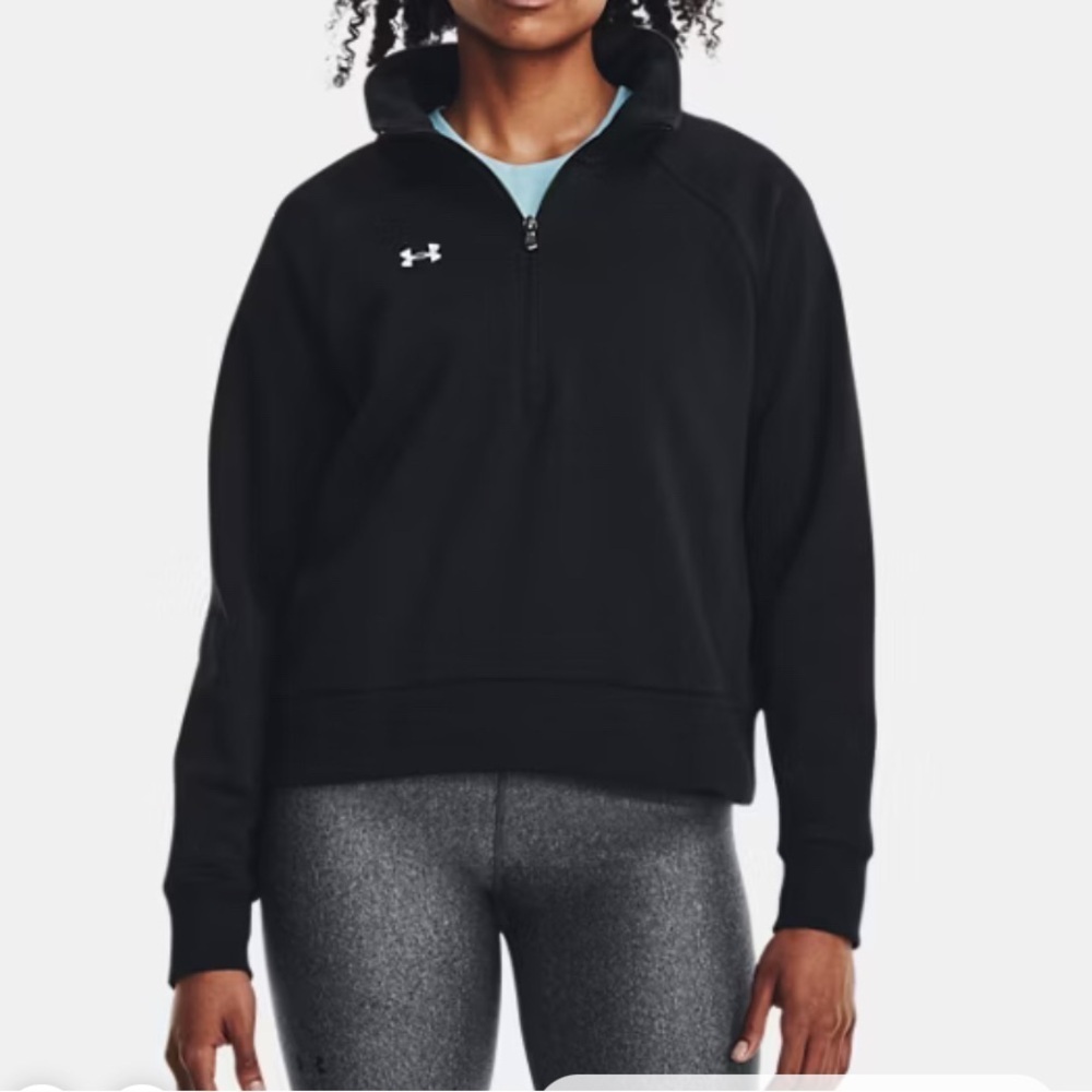 Under Armour Large Essential Fleece Half Zip Black